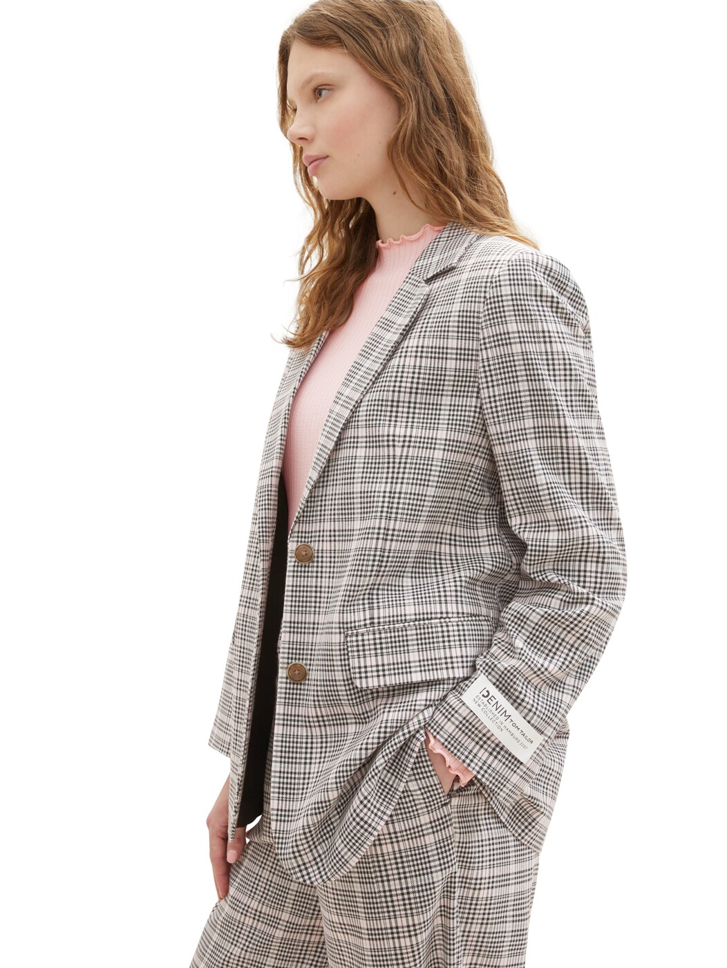 loose check blazer - Damen