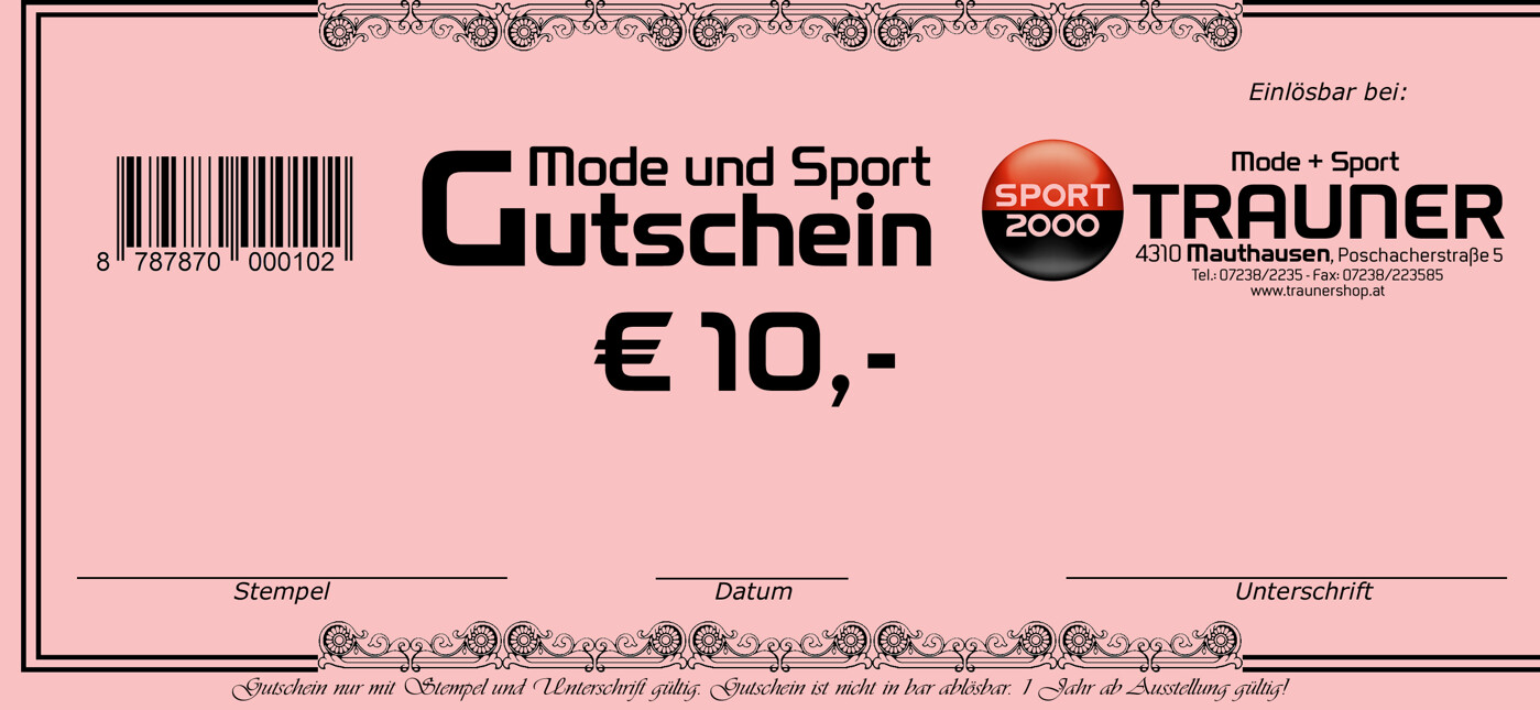 TRAUNER GUTSCHEIN EUR 10,-