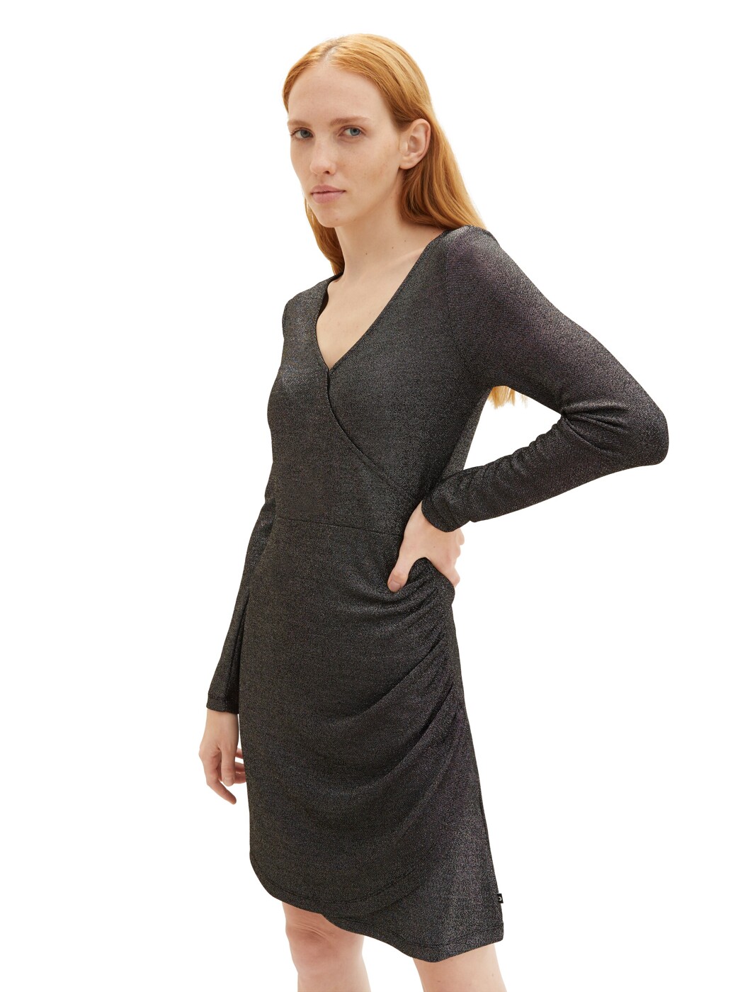 glitter wrap mini  dress - Damen