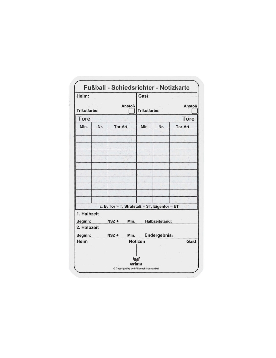 ERIMA Game note pad